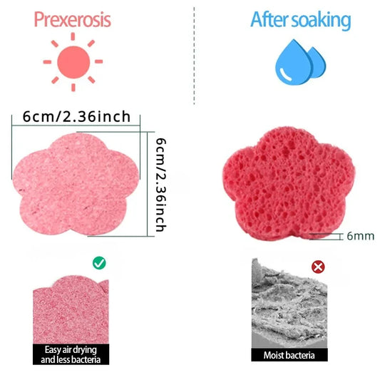 Éponge en pâte de bois naturelle en forme de cœur - Outil de soin du visage