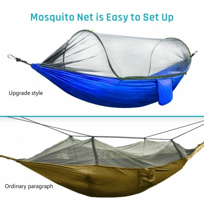 Pop-Up Hammock with Mosquito Net & Light