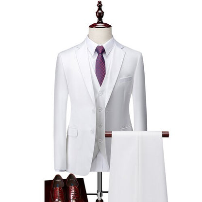 Men's 12 Color High Quality Cotton 3-Piece Suit