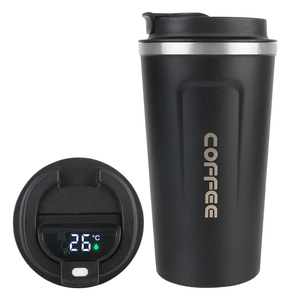 Tasse à café thermos en acier inoxydable 380/510 ml avec affichage de la température