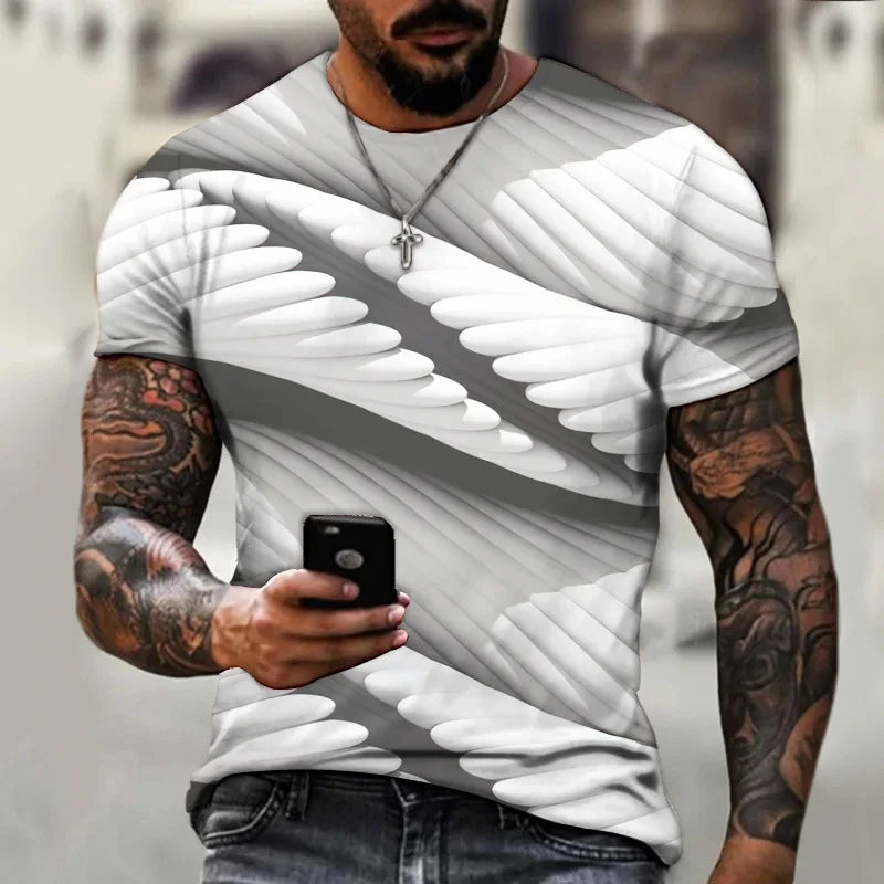 Men's 3D Hip Hop O-neck Oversized Tee