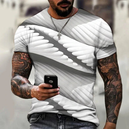 Men's 3D Hip Hop O-neck Oversized Tee