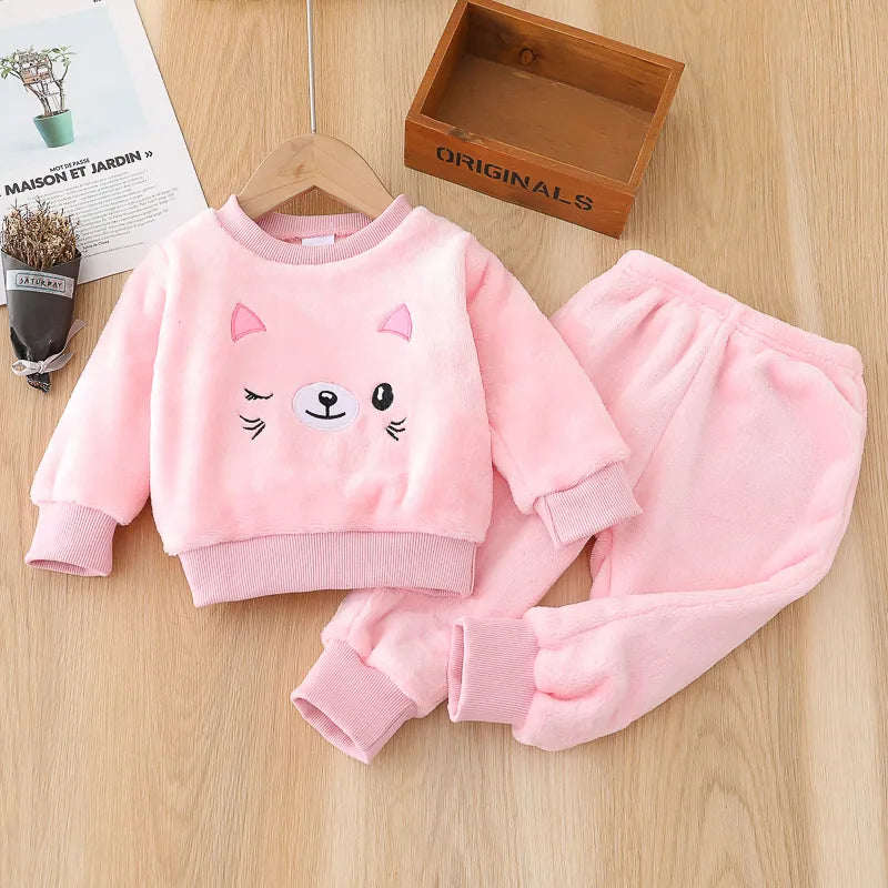 3-24M Infant Cartoon Printed Girl Boys Clothing Set