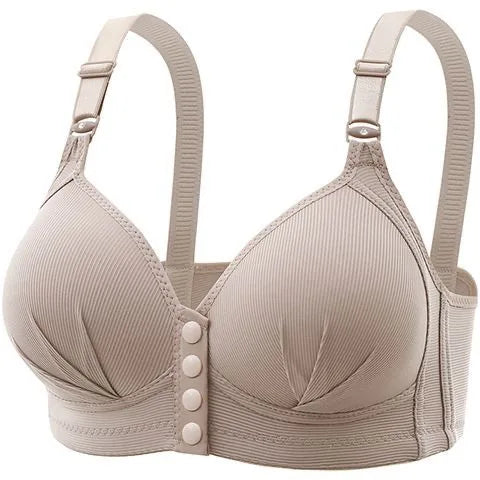 Women's Breathable Thin Cup Front Buckle Bra