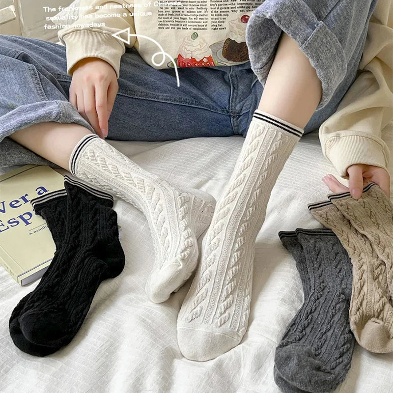 Women's Plush Coral Fleece Socks - Non-Slip Warm Knitted Floor Socks