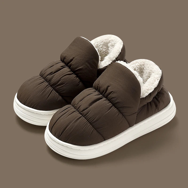 Winter Cotton Soft Thick sole Cover heel Non-slip Fluffy  Warm Cute slippers