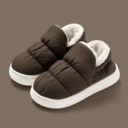 Winter Cotton Soft Thick sole Cover heel Non-slip Fluffy  Warm Cute slippers