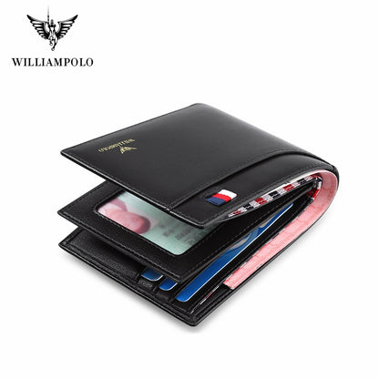 Genuine Leather Men's Bifold Wallet