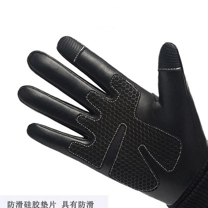 Waterproof PU Leather Winter Gloves - Flip-Finger