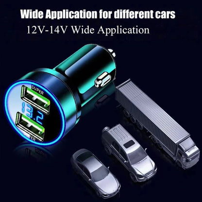 240W Car Charger with Dual USB Ports - 120W Super Fast Charging