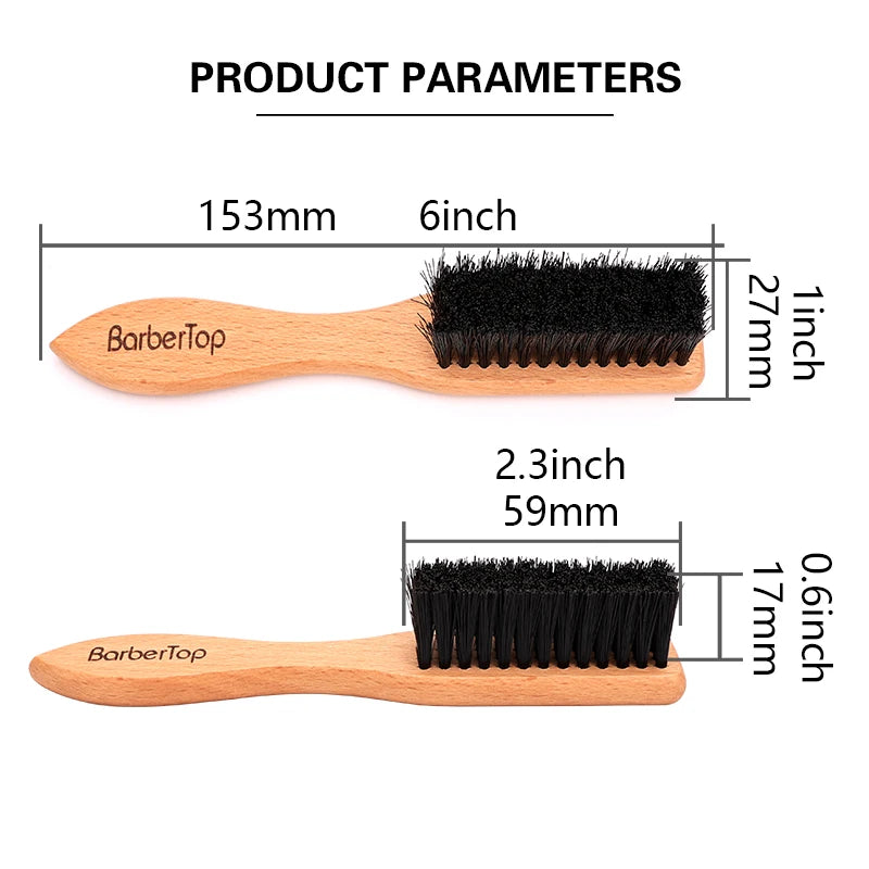 Wooden Handle Beard Brush - Barber Neck Duster Tool