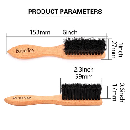 Bartbürste mit Holzgriff - Nackenstaubwedel für Friseure