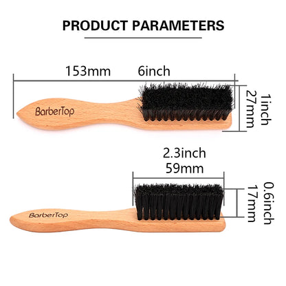 Brosse à barbe avec manche en bois – Outil de plumeau pour barbier.