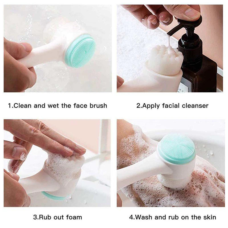 facial cleansing brush, cleansing brush, facial cleansing, silicone facial cleansing brush, facial brush, silicone brush, facial exfoliator
