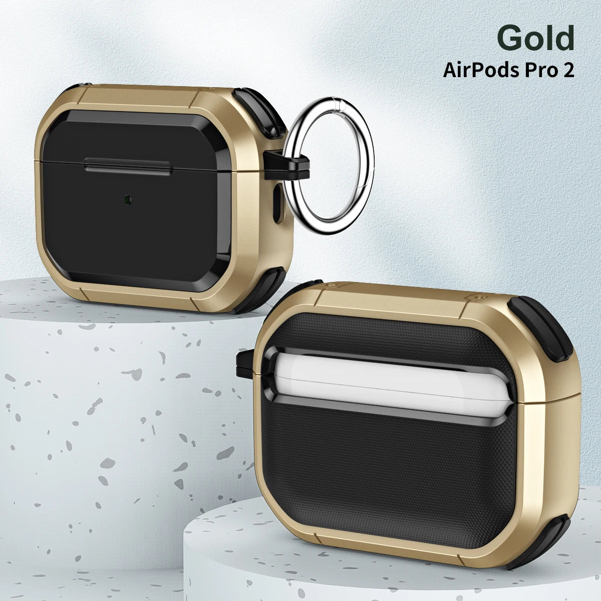 Étui pour AirPods avec verrouillage sécurisé et camouflage gris