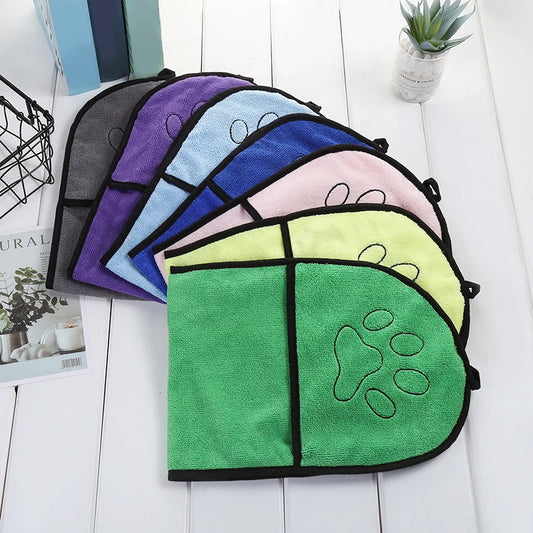 Gant de serviette de bain double face pour chat et chien