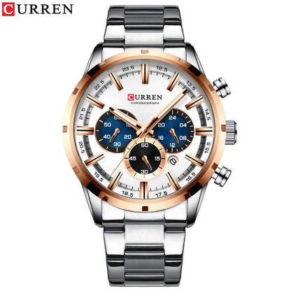Men’s Watches Top Brand Big Sport Watch Luxury Men Military Steel Quartz Wrist Watches Chronograph Gold Design Male Clock