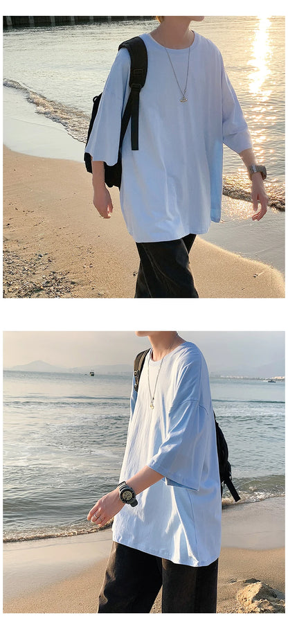 Men's Oversized Short Seleve Y2K Casual Cotton Tees
