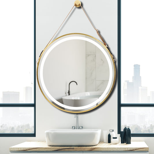 Miroir de salle de bain rond à LED - Anti-buée
