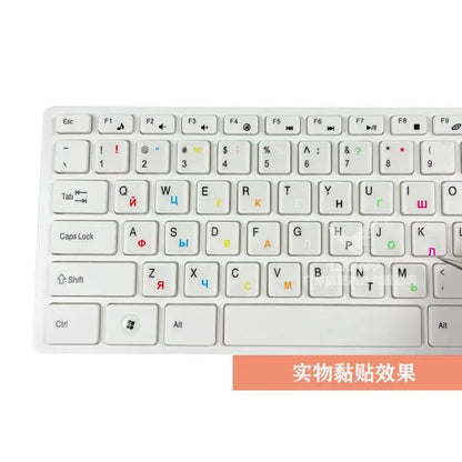 Transparent Russian Keyboard Stickers - Universal Laptop Cover