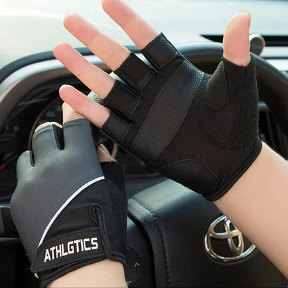 Ice Silk Half-Finger Cycling Gloves - Breathable & Anti-Slip Fitness Gear