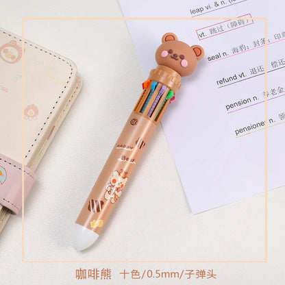 10-Color Cartoon Bear Gel Pen