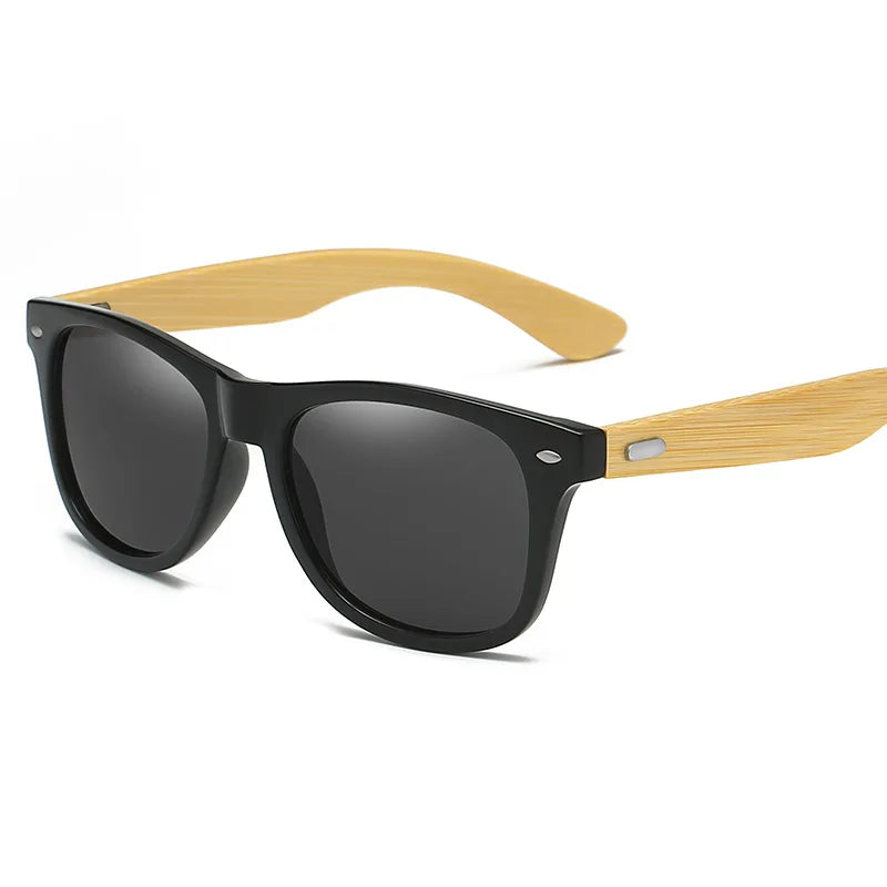 Holz-Bambus-UV400-Sonnenbrille, klassische Herrenbrille zum Fahren