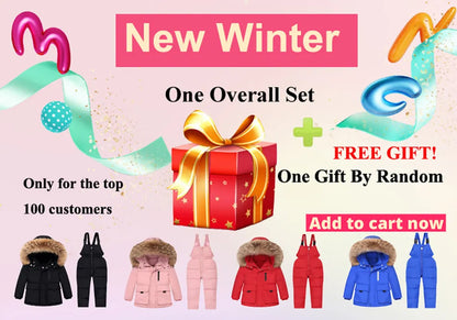 Boy Baby Overalls Winter Down Jacket