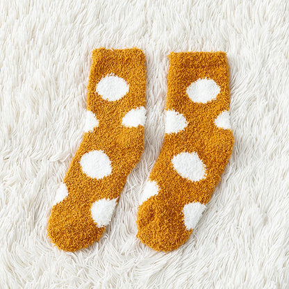 Women's Plush Coral Fleece Socks - Non-Slip Warm Knitted Floor Socks