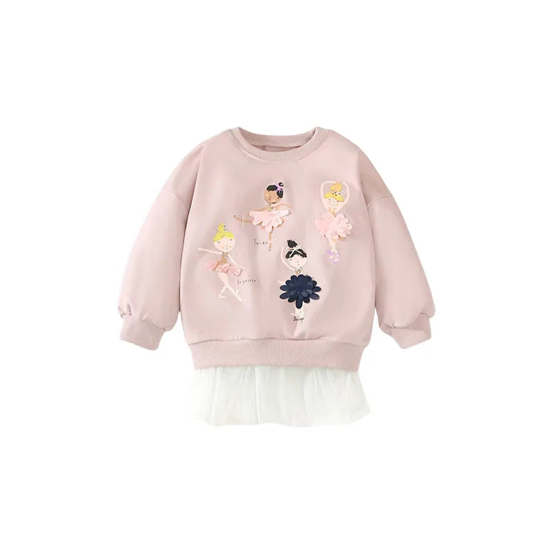 Baby Girls Cartoon Fleece Sweatshirt