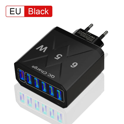 6-Port USB  Fast Charge for All Your Devices