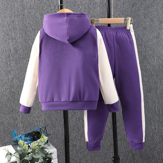 Ensemble de pardessus à capuche pour enfants d'automne