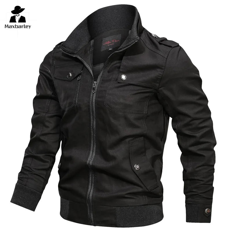 Veste tactique militaire pour homme – Coupe-vent en coton cargo à fermeture éclair