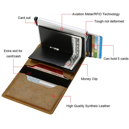 Rfid Credit Card Holder Men Wallets Bank Cardholder Case Small Leather Slim Thin Magic Mini Wallet Smart Minimalist Wallet