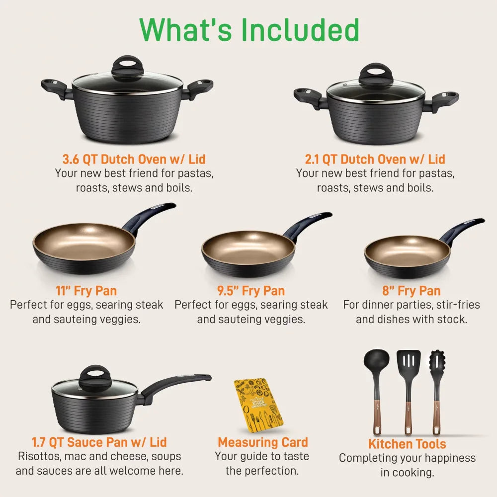 Cookware Set 3-Piece Pots and Pans