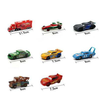 Pixar Cars 3 Metal Diecast Lightning McQueen, Mater, Jackson, Uncle Truck Boy Champion Car Model Toy Set