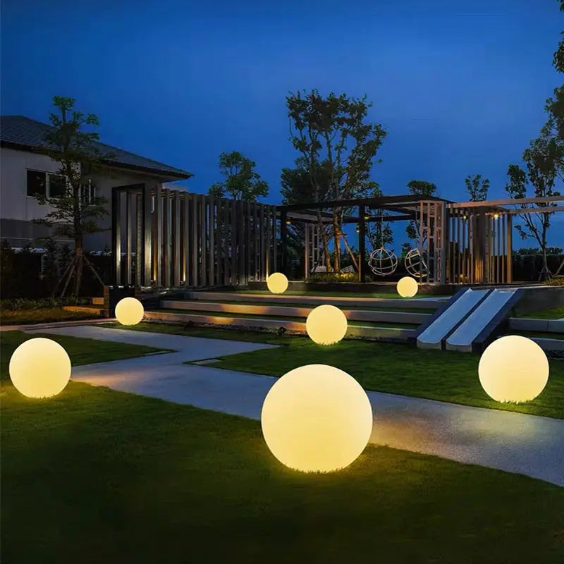 Lumières de boule de jardin LED télécommandées - Décoration extérieure