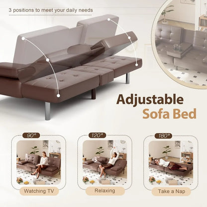 Convertible Folding Futon Sofa Bed for Living Room