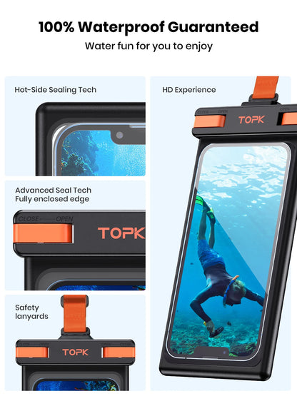Pochette pour téléphone étanche avec compatibilité avec écran tactile sous-marin