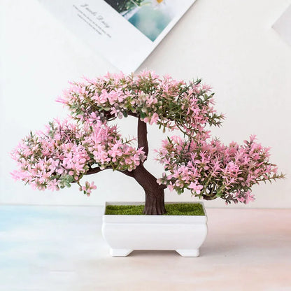 Künstliche Bonsai-Pflanze im Topf – kleiner Baumschmuck für Zuhause 