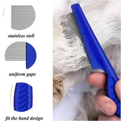 Pet Grooming Brush & Flea Comb Set