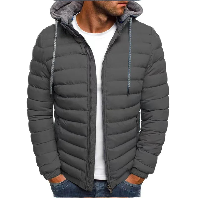 Men's Thick Warm Long Seleve Hooded Winter Zipper Jackets