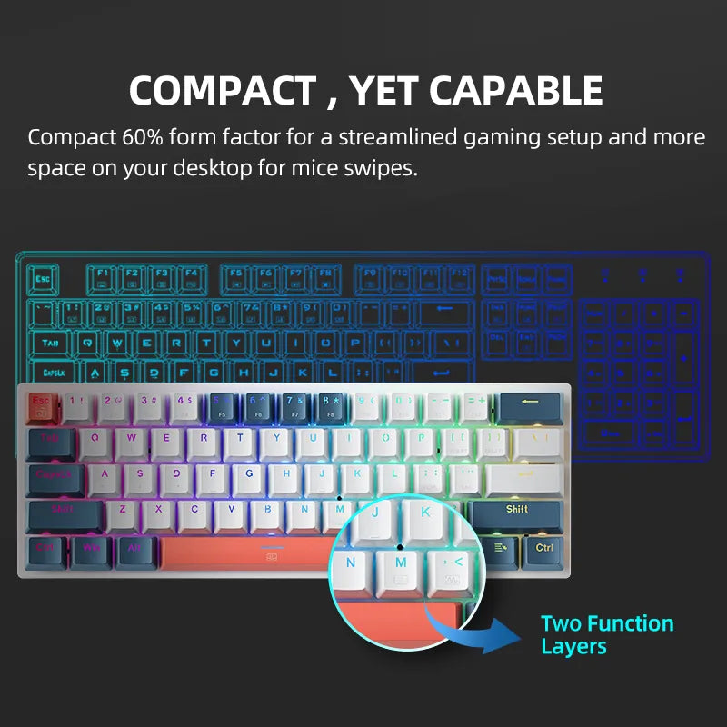 K500-B61 61-Key Mini Mechanical Gaming Keyboard