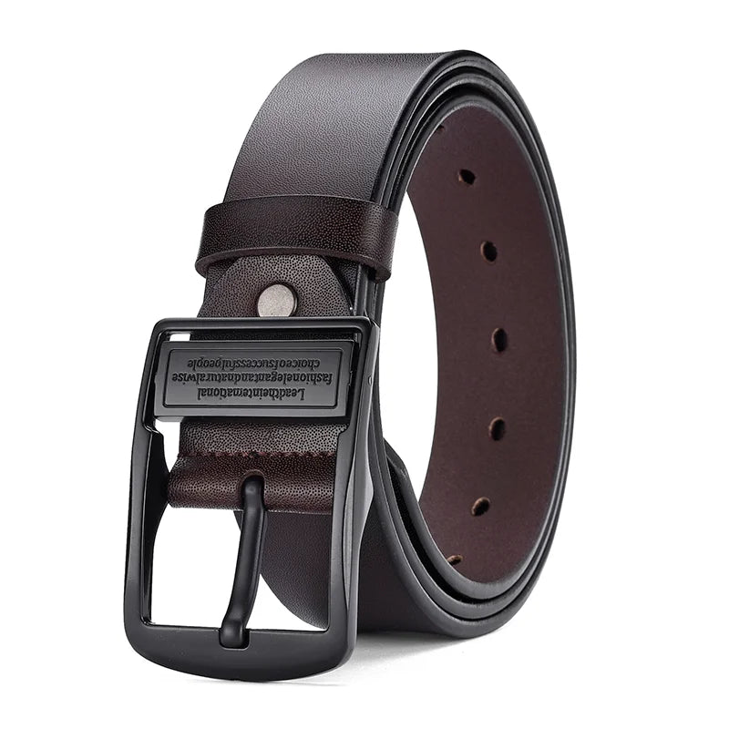 Ceinture en cuir de vachette pour homme - Boucle à ardillon en alliage