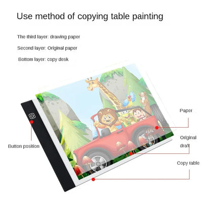 3-Level Dimming LED Drawing Pad - Kids Educational Toy