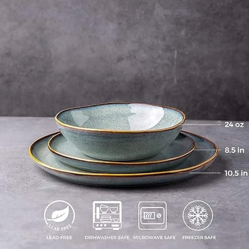 Handmade Reactive Glaze Ceramic Dinnerware Set