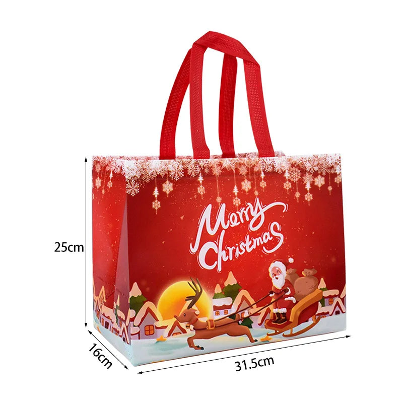 Sacs cadeaux de Noël Kraft 3 pièces pour emballage festif