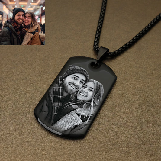 Collier ou porte-clés personnalisé avec photo et message