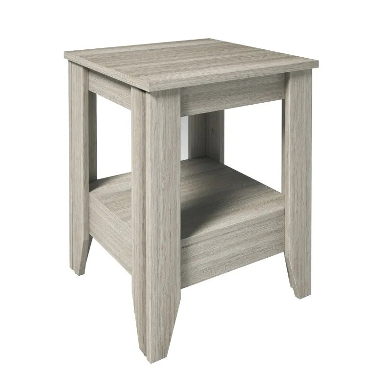 Modern White 2-Tier End Table