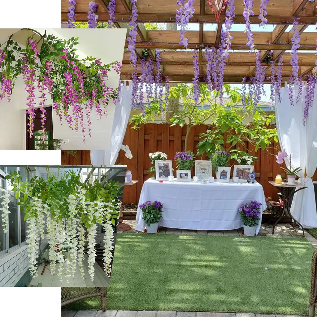 12pcs Artificial Wisteria Hanging Garland